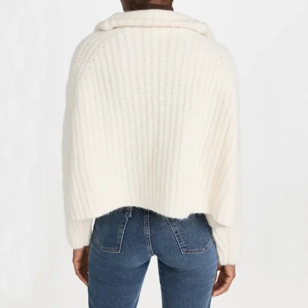 Knitwear Manufacturer Custom Half Zipper Turtleneck Knit Sweater Women Clothing Long Sleeve Wool Women Chunky Knit Sweater